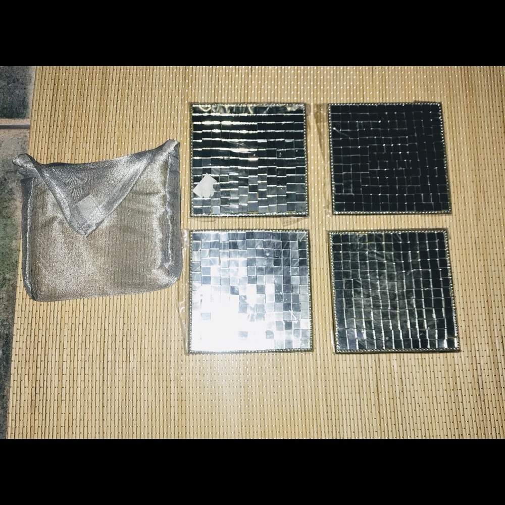 Mosaic Silver Glass Coasters